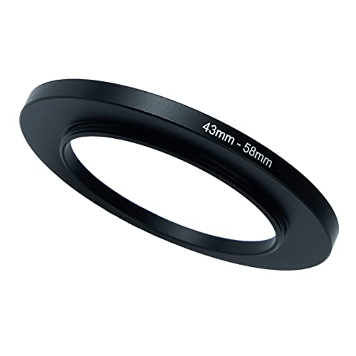 Image of 43mm to 58mm Step-Up Ring Filter Adapter for All Brands UV ND CPL Metal Ring Step-Up Rings Adapter Filter (43mm-58mm)