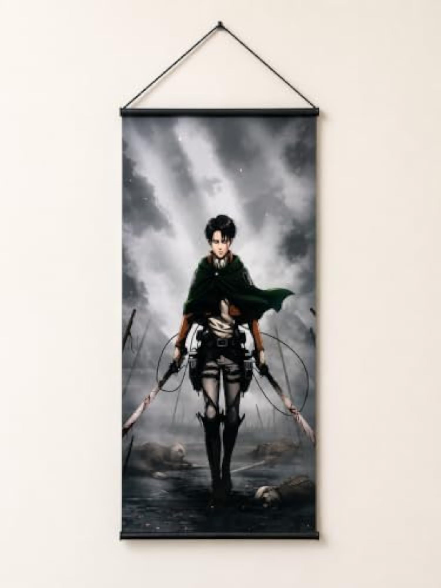 LEVI (Attack on Titan) Anime Wall Scroll Poster, 12x30 Inches