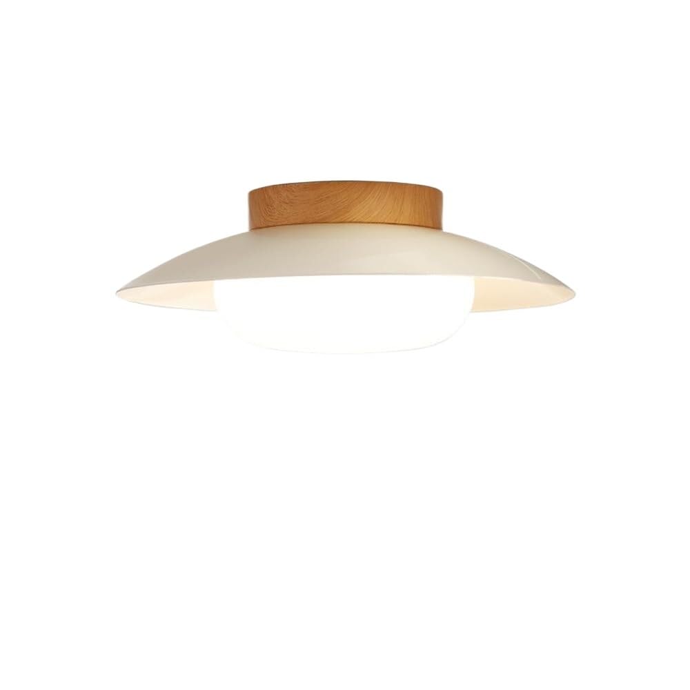 LUOYAOB Nordic Minimalist White Ceiling Lights Acrylic Shade Semi Flush Mount Ceiling Lamps Iron Body Three-Color Mode Ceiling Light Fixture for Bedroom Living Room Entryway