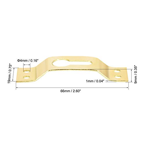 Image of uxcell Keyhole Hanging Plate, 66mm x 19mm Single Hole Hook for Picture Frames with Screws, 20 Pcs (Golden)