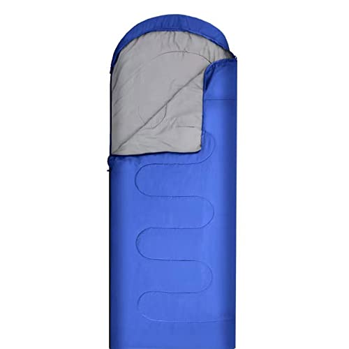 Sacos de dormir Saco de dormir tipo sobre para acampar Saco de dormir para acampar al aire libre Saco de dormir acolchado cálido para viajes Saco de dormir de algodón para adultos para invierno (Azu