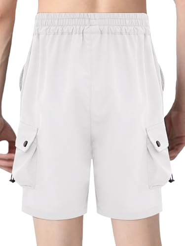 FEESHOW Kids Boys Pull On Quick-Dry Lightweight Cargo Shorts Outdoor Gym Sports Running Hiking Shorts with Pockets2