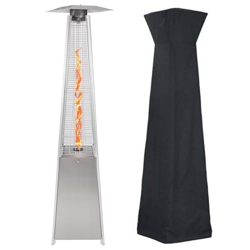 Pyramid Patio Heater 48,000 BTU Outdoor Heaters for Patio Propane with Detachable Wheels, Protective Cover, Outdoor Terrace Garden Poolsid Commercial Residential