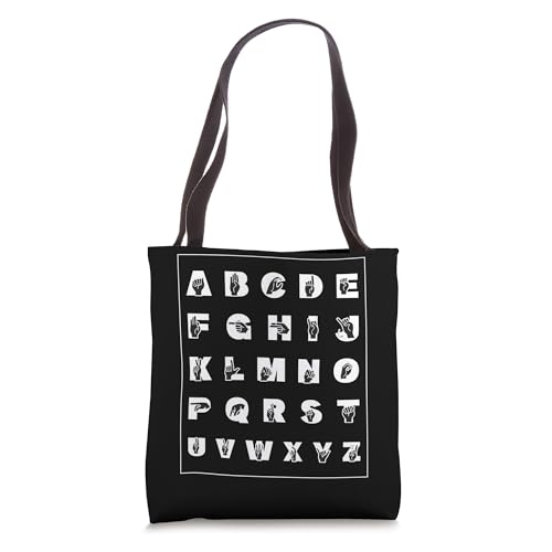Bolsa Tote con Alfabeto de Lengua de Señas ASL miniatura 1