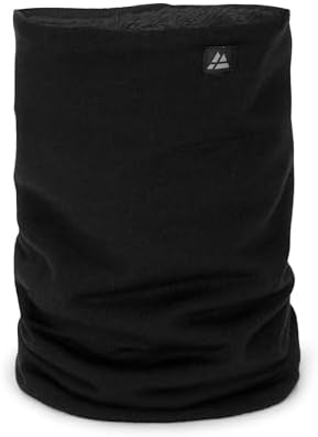 Fleecy Fur Lined Thermal Snood Neck Warmer Face Mask In Black - Insight