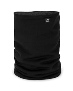DANISH ENDURANCE Merino Schlauchschal mit Fleece, Gefüttertes Thermo Halstuch, Winddichter Loop Schal, Warm & Weich, Unisex, für Damen & Herren, Schwarz, Einheitsgröße