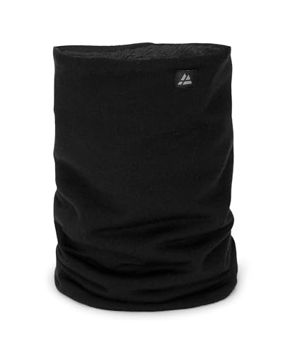 DANISH ENDURANCE Merino Schlauchschal mit Fleece, Gefüttertes Thermo Halstuch, Winddichter Loop Schal, Warm & Weich, Unisex, für Damen & Herren, Schwarz, Einheitsgröße