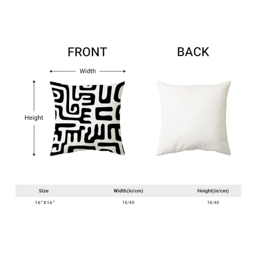 CXMEIFLY Black and White Pillow Covers 16 x 16 Inch Set of 2 Geometric Abstract Art Boho Decor Throw Pillows Modern Minimalist Outdoor Farmhouse Decorative Pillowcases for Couch Bed Sofa — view 6