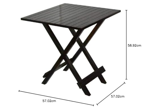 BM WOOD FURNITURE Sheesham Wooden Patio Dining Set Foldable Chairs and Table for Balcony...