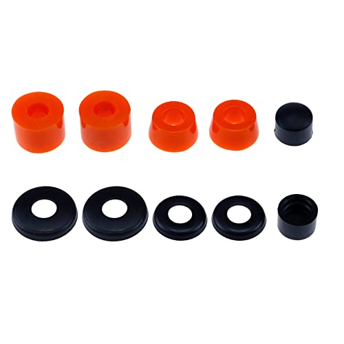 Utalind Skateboard Truck Rebuild Kit Bushings Washers For Longboard, Skateboard, Cruisers Pivot Cups For 2 Trucks(Orange) #TOP18