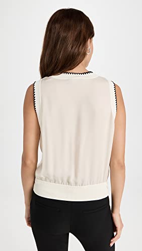 Theory Women's Rib Shell Top, Rice, Off White, S #TOP2