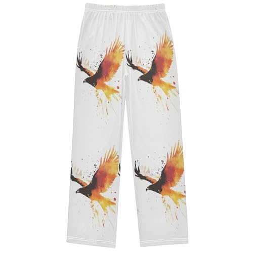 Boy's Pants Yellow Eagle Bird Jogger Pants Elastic Waist Long Bottoms Trousers with Pockets 6-14 Years