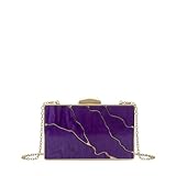 MODELISA - Bolso Clutch Cartera De Mano Hombro Fiesta Boda Ceremonia Mujer (Violeta)
