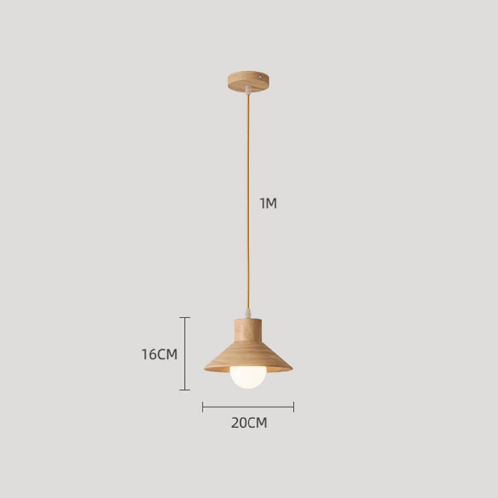 Lampa dekoracyjna z drewna gumowego, oświetlenie salonu jadalni, nowoczesny minimalistyczny prosty żyrandol, sypialnia przy łóżku mały żyrandol