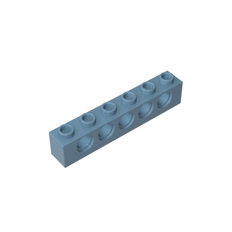 Gobricks 3894 Technology Brick Technic Brick 1x6 [5 Holes] 50 Pieces GDS-626 Compatible with Lego Building Blocks Color:Sand Blue — image 1