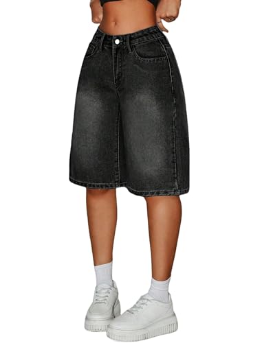 oyyniis Girls Jean Shorts Retro Wide Leg Denim Shorts Cute Y2K Mid Waist Teen Girls Size 12