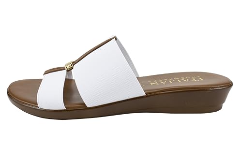 Image of ITALIAN Shoemakers Women's Sofy Wedge Sandal, Comfort Casual Open Toe - Made in Italy, 1.5 inch Heel