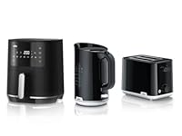 Braun Kitchen Kickstarter Value Pack, Bundle with Breakfast 1 Kettle WK1100BK, Breakfast 1 Toaster HT1010BK, MultiFry 3 Airfryer HF3030BK, Small Kitchen Appliances Bundle, Accessories for Kitchen