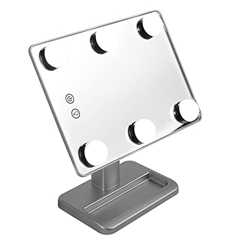 EUROSAKURA Kosmetikspiegel mit LED Licht, Tragbarer Hollywood Spiegel mit Touch Beleuchtung, 2 Beleuchtungsmodi, Drehbar Schminkspiegel, für Home Beauty (B) Cover