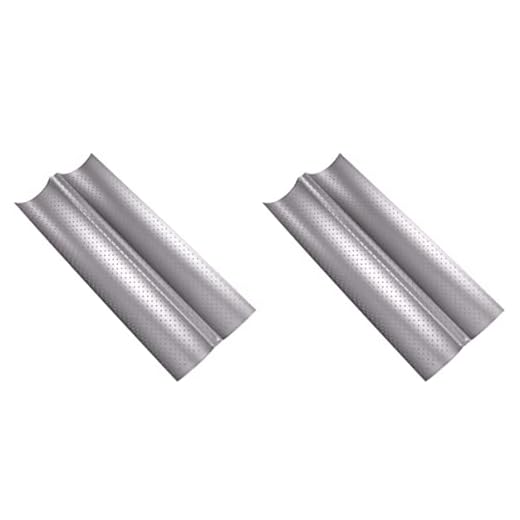 BESTonZON 2 Uds Panes de Canalón Molde de Pan Restaurante Xxcm para Suministros Antiadherentes Franceses Ranuras para Tostadas Bandeja Italiana Simple Hornear Tostadora Palo Cocina