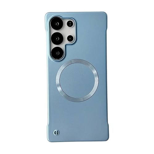 Étui magnétique Samsung Galaxy S24 coque PC rigide ultra fine bleue