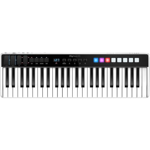 IK Multimedia iRig Keys I/O 49 portable keyboard MIDI controller 24-bit/ 96Khz audio interface full-size synth velocity-sensitive, 48V phantom power, XLR mic preamp, iPhone, iPad, Android, Mac, PC by IK Multimedia - Image 2