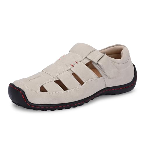 Image of Centrino Men's Fisherman Sandals | Cushioned Insole & Hook & Loop Straps | Trendy Sporty Design with Premium Upper | Closed-Toe Sandals for Travel & Walking (6620)