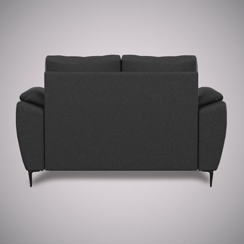 Image of Centuary Sleepables Modena Premium Sofa|Classy Quilted Suede Fabric Upholstery|Fiber-Filled Back Cushion|Wide Plush Fibrefilled Armrests|Ergonomic Lumbar Support |Charcoal Grey|3 Years Warranty