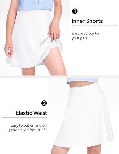 Image of KEREDA Girls Uniform Skirts with Undershorts Casual Stretchy School Skorts