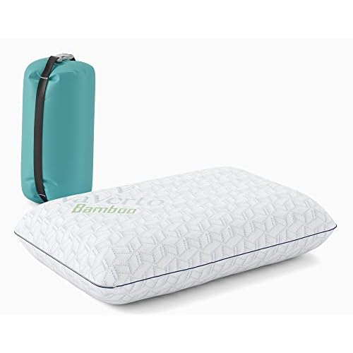 Vaverto Small Memory Foam Bed Pillow for Camping – Compressible Medium Firm, Breathable Cover, Machine Washable, Ideal Backpacking