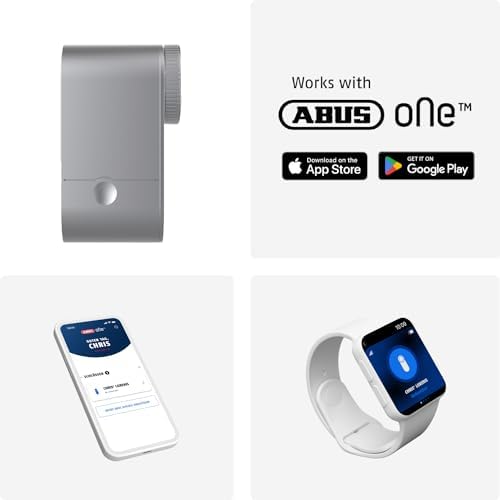 Bild 3 - ABUS Türschlossantrieb LOXERIS One - smartes Öffnen und Schließen der Eingangstür per App - elektronisches Türschloss mit Zugangskontrolle - batteriebetriebenes Smart Lock ohne Kabelziehen - Silber