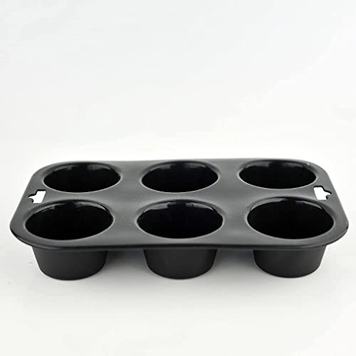 Selecto Bake 6 Cup Silicone Bun & Muffin Moulds - Non-Stick Cupcake & Yorkshire Pudding Tray - Pack of 2 (Black) - Image 2