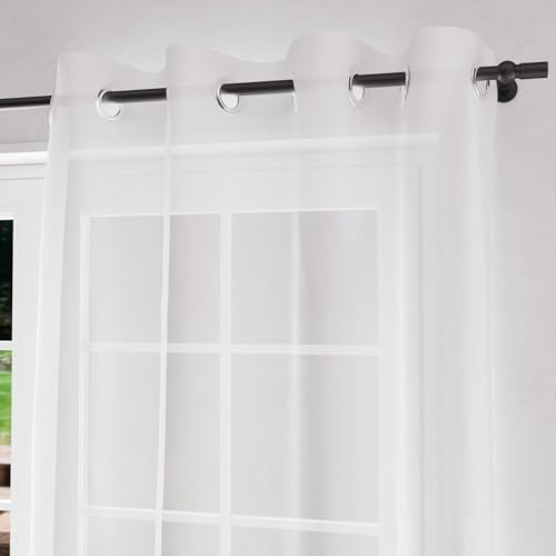 Velo con ojales de algodón 135x250 visillo blanco Soleil d'ocre Panamá 2