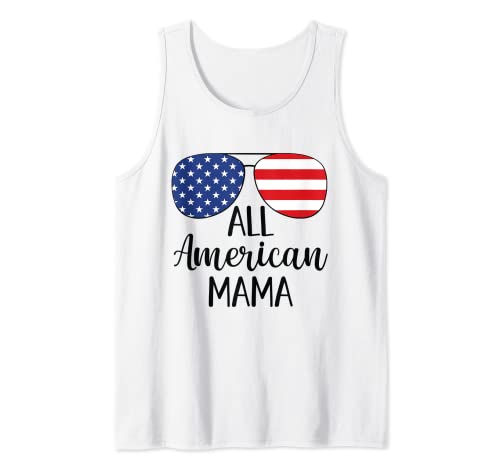 All American Mama Mother Mom 4th Of July USA Flag Gafas de sol Camiseta sin Mangas