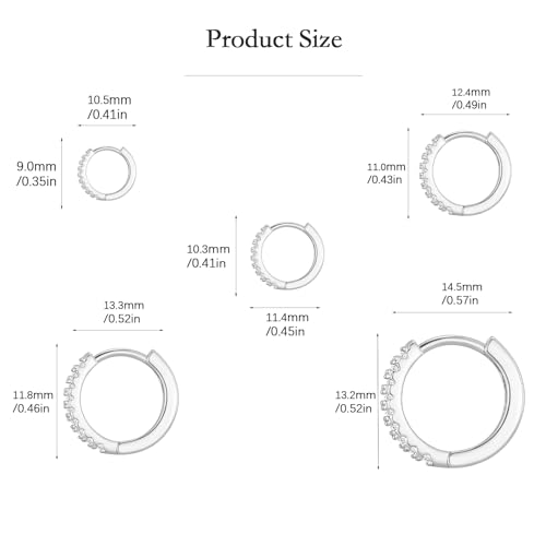 Gold Hoop Earrings Set 14k Gold Plated Huggie Earrings Hypoallergenic Small Silver Hoop Earrings Jewelry for Multiple Piercing for Women2