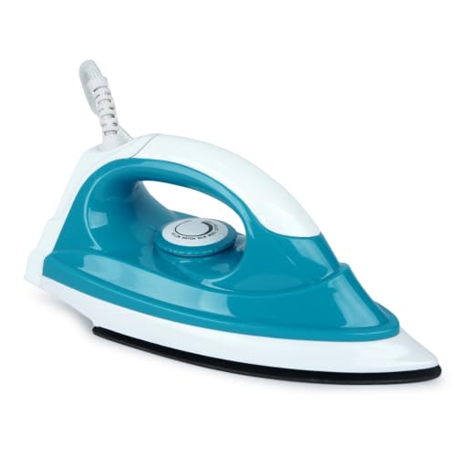 Image of 1000W Dry Iron with Non-Stick Soleplate Fast Heating Clothes Iron | 6 Adjustable Fabric Temperature Settings | 360 Swivel Cord | Lightweight Ergonomic Design for Smooth Ironing
