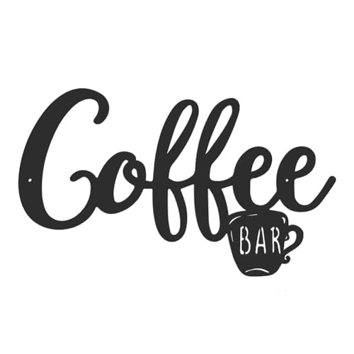 Quystetes Cartello da Parete per Bar da caffè in Metallo Cartello da Parete con Testa di Vaso Cartello da Appendere Ma Primo caffè Cartello in Metallo Coffee Station Cartello con Lettera caffè Facile