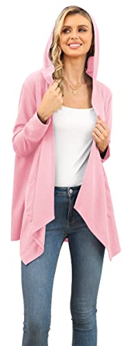 Image of VIISHOW Womens Lightweight Casual Hoodie Cardigans Open Front Waffle Knit Long Sleeve Outwear Coat with Pockets