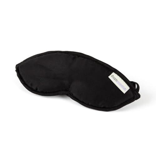 Dream Essentials Natura Organic Cotton Sleep Mask | Midnight Black | Eye Mask for Sleeping Light Blocking Soft Sleep Eye Cover with Eco Wool Padding | Made in USA Travel Accessories
