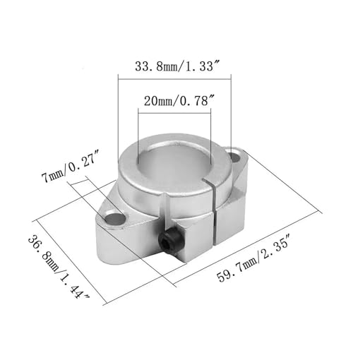 Soporte de eje de riel lineal SHF20 de 20 mm en aluminio para impresoras 3D y mesas CNC 3
