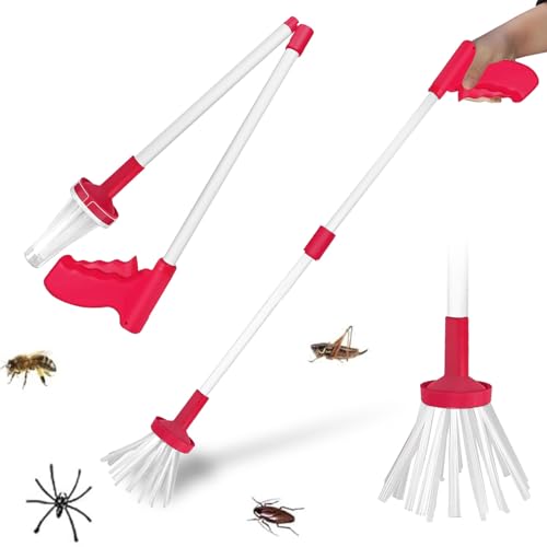 Spinnenfänger Mit Langem Griff,Spinnenfänger Extra Lang,Berührungsloser Insektenfänger,Handgehaltener Spider Catcherm,Geeignet zum Sicheren Fangen und Freilassen von Insekten wie Spinnen