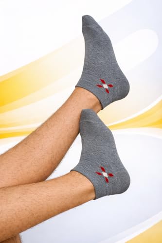 Image of Dollar Socks for Men Solid Ankle Length Cotton Socks, Free Size (Multicoloured)