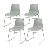 Roomnhome】 Durable Modern Pastel Tone self-Assembly Plastic seat and Steel Frame Kitchen, Dining, B