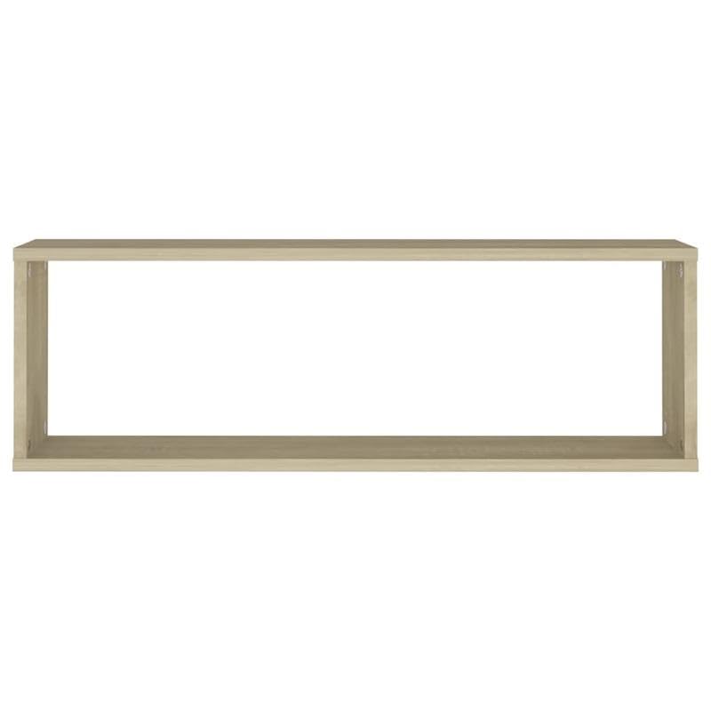 Étagère murale moderne en bois de chêne Sonoma : lot de 4 cubes de rangement suspendus 80 cm