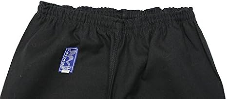 S.B.J Kampfsporthose Schwarz - 12 Unzen Baumwolle, Mit Knieverstärkung Für Judo & Karate