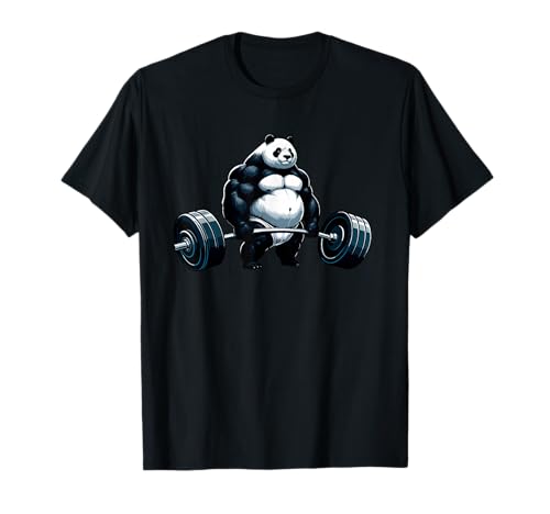 Muscle Gym Panda Bodybuilder Weightlifting Motivational Tee T-Shirt