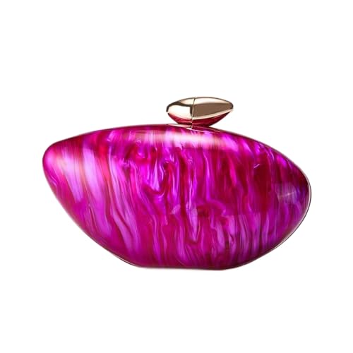 changes girl Cute Marble Acrylic Clutch Purses for Women, Shiny Seashell Purse Egg Shape Handbag White Clutch for Women Crossbody Evening Bag for Wedding Party Prom by changes girl - Used condition - US$23.70