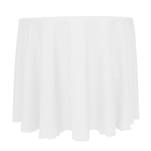 Ultimate Textile -10 Pack- Reversible Shantung Satin - Majestic 120-Inch Round Tablecloth, White #TOP3