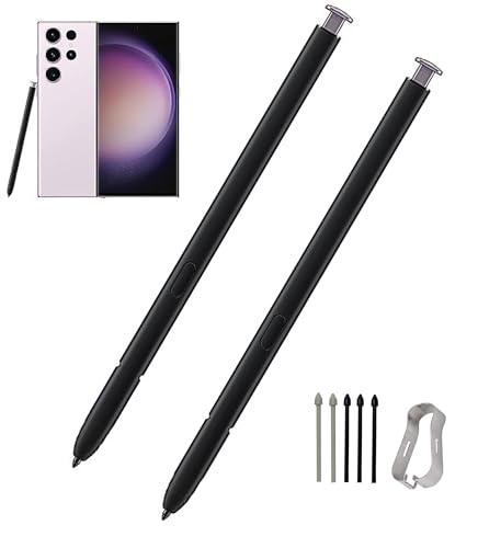 Stylet tactile sans Bluetooth pour Samsung S23 Ultra lot de 2 pointes de rechange lavande