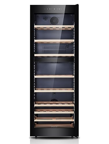 Kalamera Weinkühlschrank Upgrade, 84 Flaschen, 266 Liter, LED-Innenbeleuchtung Streifen, 2 Kühlzonen 5-10°C/10-18°C, KRC-266BFG